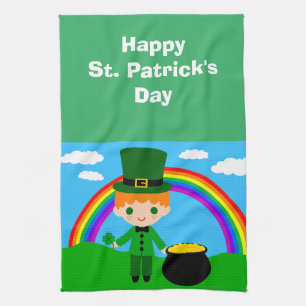 Happy St. Patrick's Day Young Leprechaun Geschirrtuch
