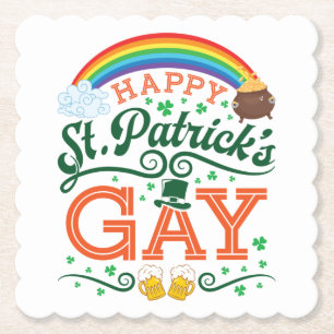 Happy St. Patricks Gay LGBTQ Pride Rainbow Untersetzer