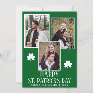 Happy St patricks Kleeblätter Familie 3 Foto Feiertagskarte