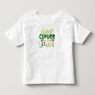 Happy St. Patrick's Niedliche Klee im Patch Kleinkind T-shirt