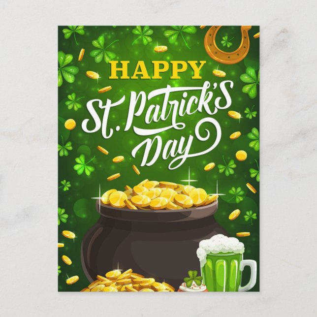 Happy St Patricks Postcard Feiertagspostkarte (Vorderseite)
