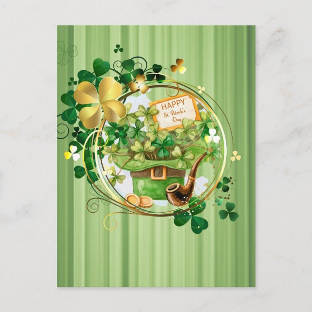 Happy St Patricks Postkarte (Vorderseite)
