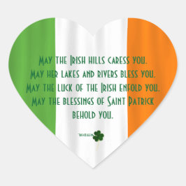 Happy St. Patrick's Segen Irish Flag Kleeblatt Herz-Aufkleber