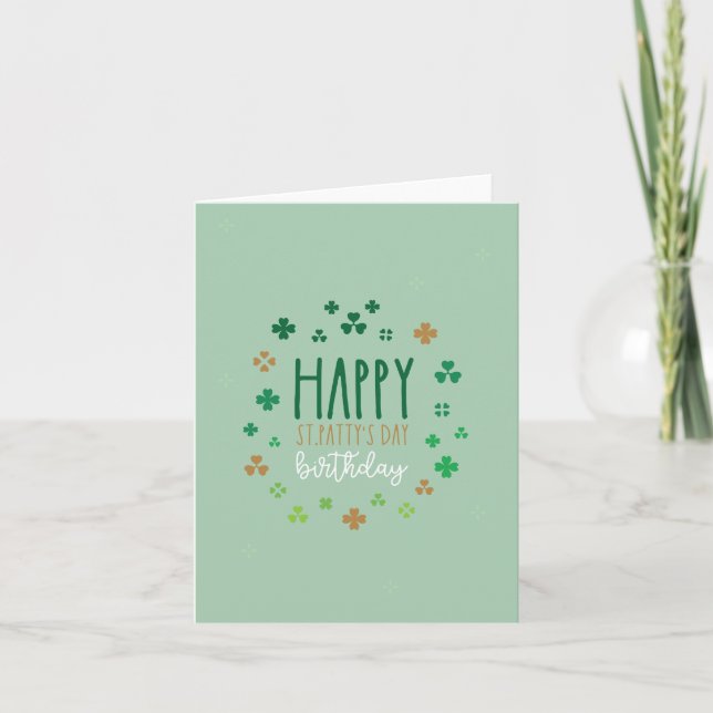 Happy St. Patty's Day Birthday Karte (Vorderseite)