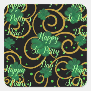 Happy St. Patty's Day Quadratischer Aufkleber