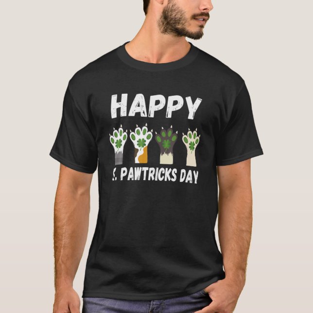 Happy St Pawtricks Day St Patrick's Day Cat and Do T-Shirt (Vorderseite)