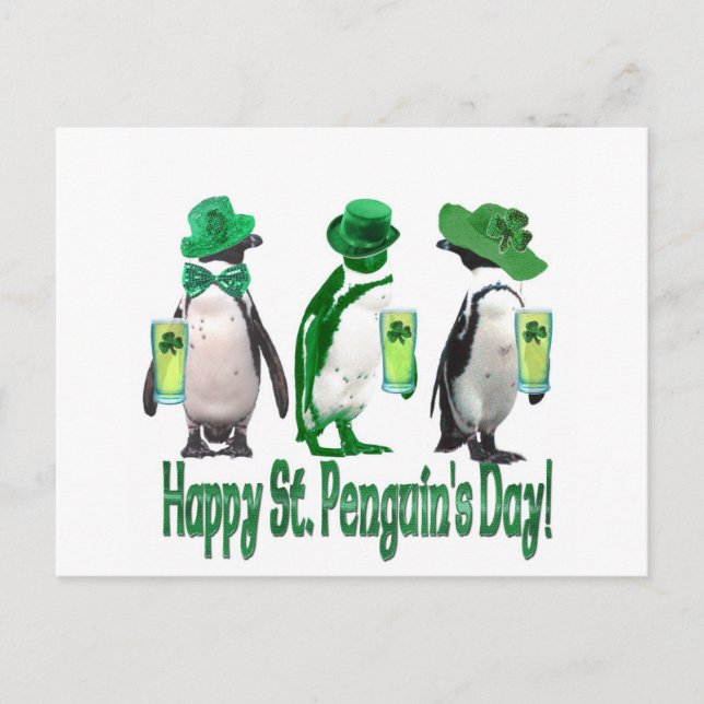 Happy St. Pinguin's Day Postkarte (Vorderseite)