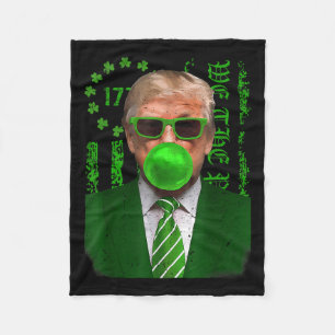 Happy St St. Patricks Day Trump Bubble Men Fleecedecke