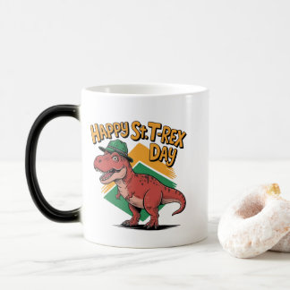 Happy St. T-Rex Day - Funny Dinosaur St. Patrick's Verwandlungstasse
