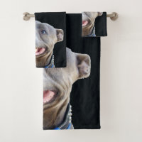 Happy Staffordshire Bull Terrier, Badetuch Set