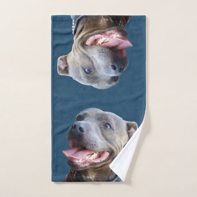 Happy Staffordshire Bull Terrier, Handtuch (Handtuch)