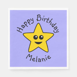 Happy Star Birthday Paper Napkins Serviette