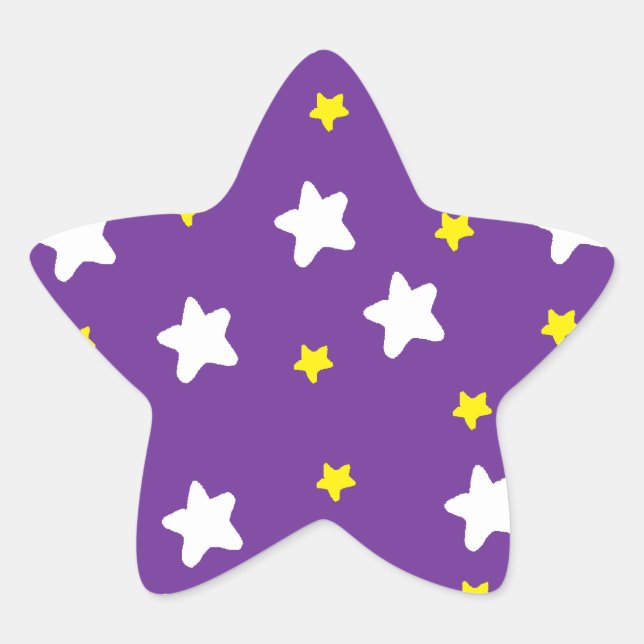 Happy Stars Lila Stern-Aufkleber (Vorderseite)