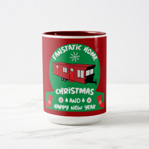 Happy Static Mobile Holiday Zuhause Xmas Geschenk Zweifarbige Tasse