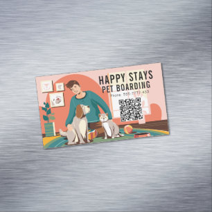 Happy Stays Pet Boarding Carte de visite Magnet