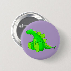 Happy Stegosaurus - Button