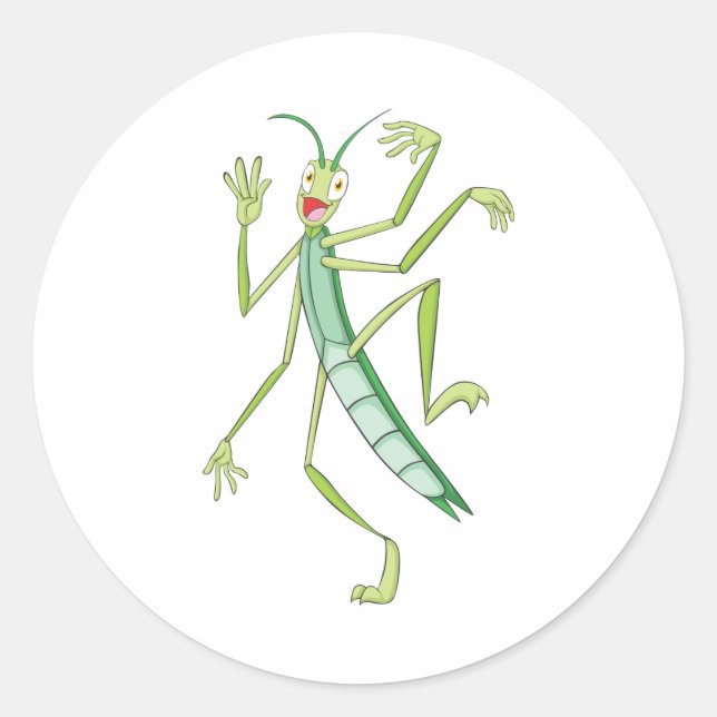 Happy Stick Insect Runder Aufkleber (Vorderseite)