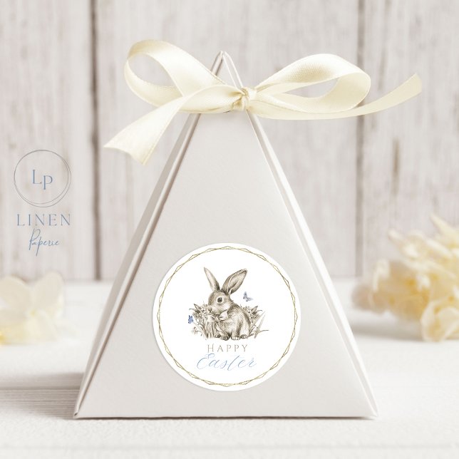Happy Sticker Lapin de Pâques Gold Cercle Frame (Créateur téléchargé)