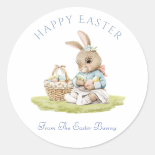 Happy Stickers Bunny Pâques avec personnalisation