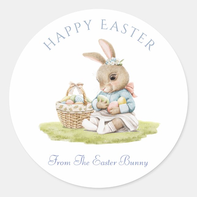 Happy Stickers Bunny Pâques avec personnalisation (Devant)