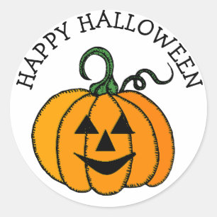 Happy Stickers Visage Citrouille Halloween