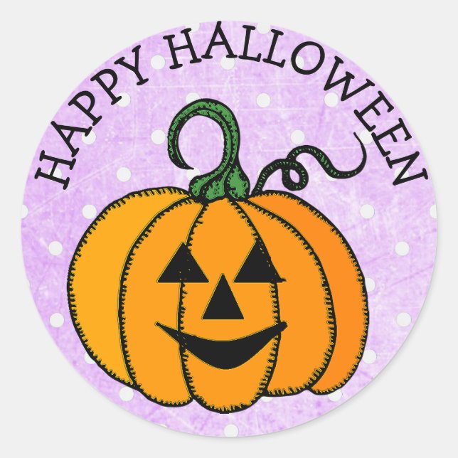 Happy Stickers Visage Citrouille Halloween (Devant)
