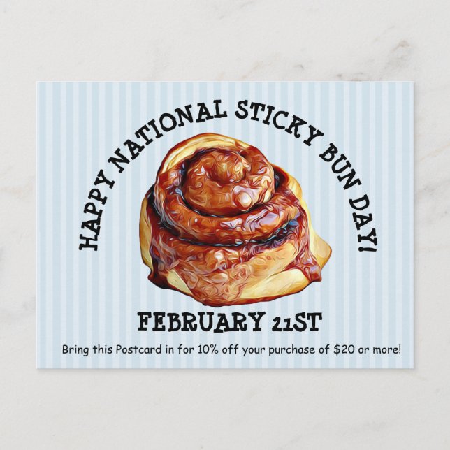 Happy Sticky Bun Holidays Postcard Feiertagspostkarte (Vorderseite)