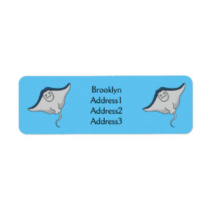 Happy stingray fish cartoon illustration