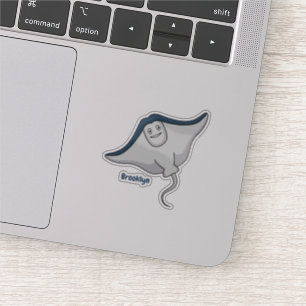 Happy stingray fish cartoon illustration aufkleber
