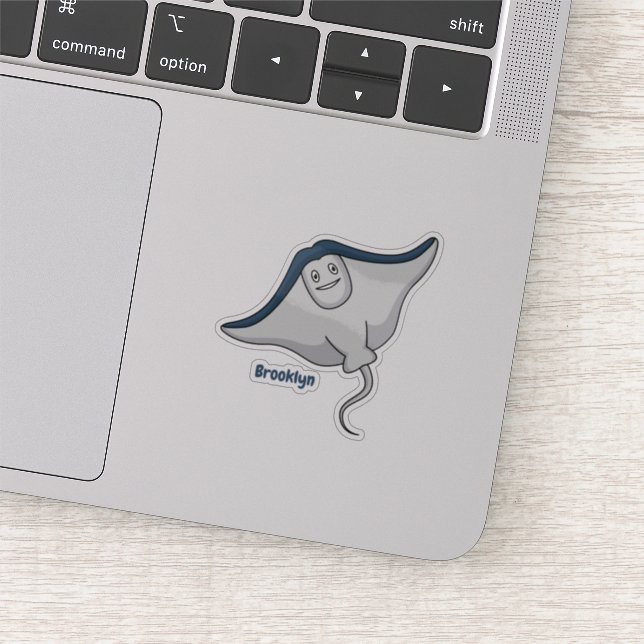 Happy stingray fish cartoon illustration aufkleber (Ausschnitt)