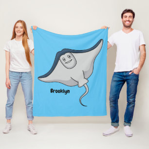 Happy stingray fish cartoon illustration fleecedecke