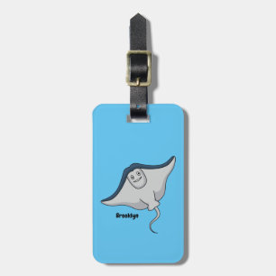 Happy stingray fish cartoon illustration gepäckanhänger
