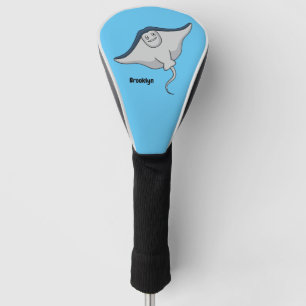 Happy stingray fish cartoon illustration golf headcover