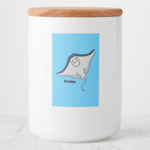 Happy stingray fish cartoon illustration lebensmitteletikett