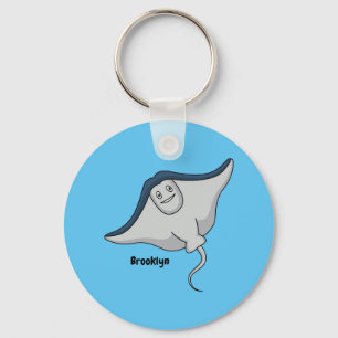 Happy stingray fish cartoon illustration schlüsselanhänger