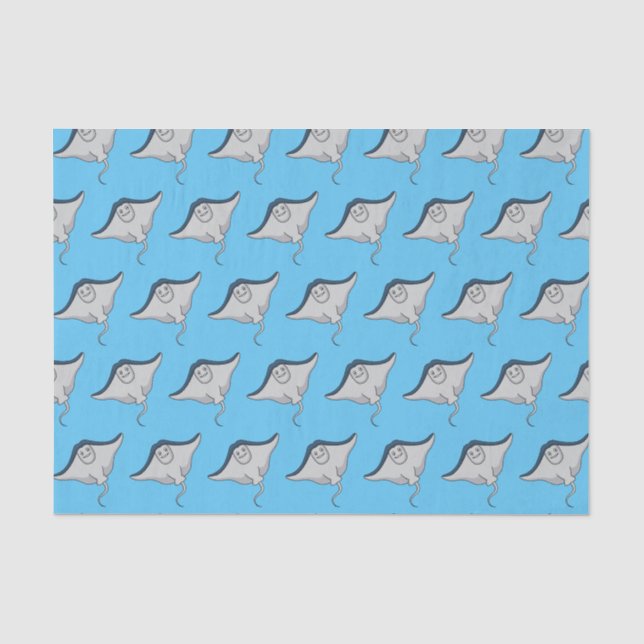 Happy stingray fish cartoon illustration seidenpapier (Vorderseite)