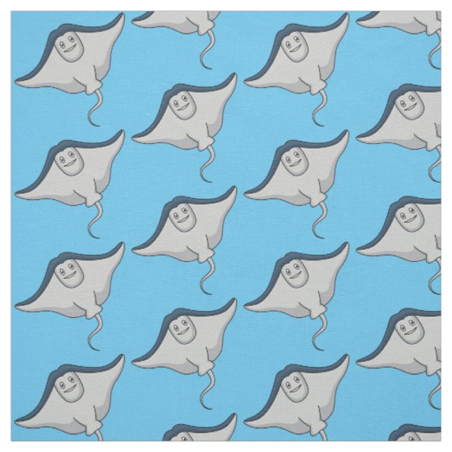 Happy stingray fish cartoon illustration stoff (Muster)