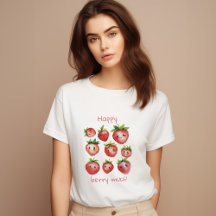 Happy Strawberry T - Shirt für Frauen