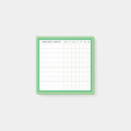 Happy Stripe Collection Habit Tracker in Green Post-it Klebezettel