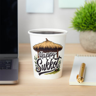 Happy Sukkot Jüdischer Urlaub Hanukkah Pappbecher