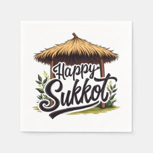 Happy Sukkot Jüdischer Urlaub Hanukkah Serviette
