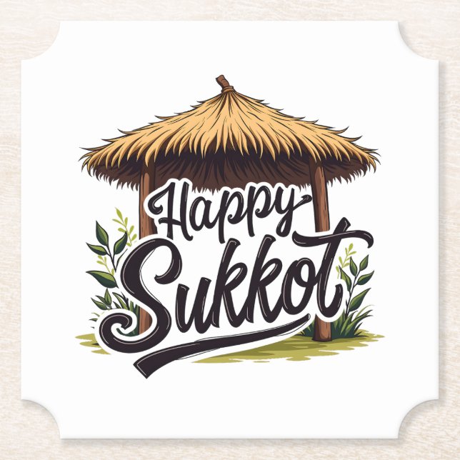 Happy Sukkot Jüdischer Urlaub Hanukkah Untersetzer (Vorderseite)