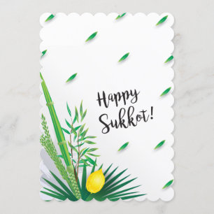 Happy Sukkot Lulav und Etrog Wasserfarbe Einladung