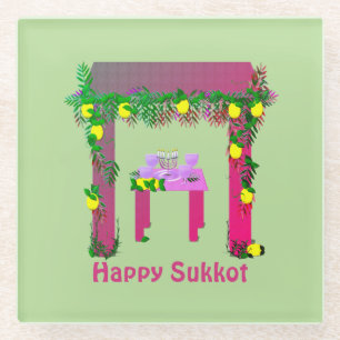 Happy Sukkot, Personalisiert Glasuntersetzer