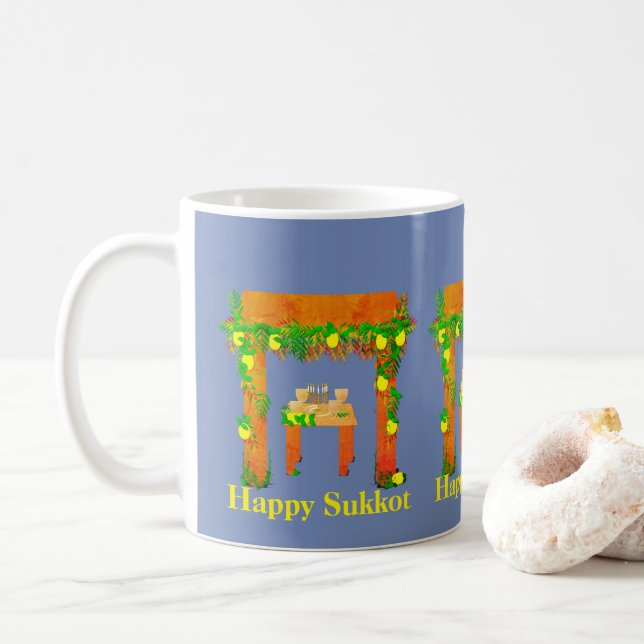 Happy Sukkot, Personalisiert Kaffeetasse (Mit Donut)