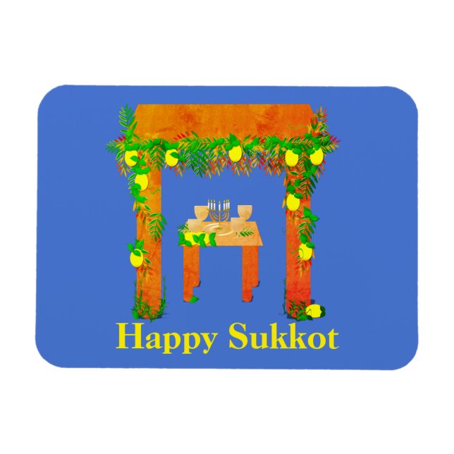 Happy Sukkot, Personalisiert Magnet (Horizontal)