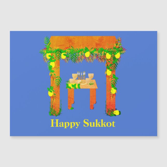 Happy Sukkot, Personalisiert Magnetkarte (Vorderseite)