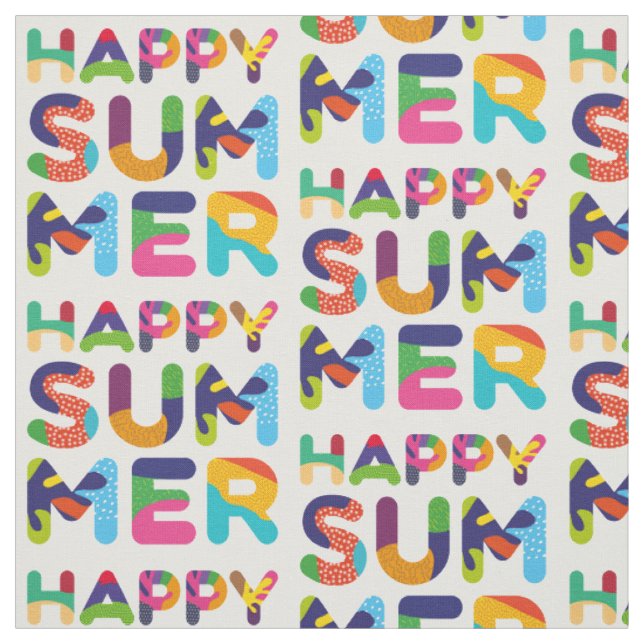 Happy Summer Colorful Text Stoff (Muster)