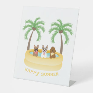 Happy Summer Hogs Schwimmbad Sockelschild