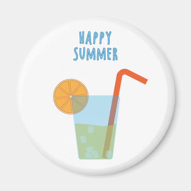 Happy Summer Magnet mit einem Cocktail (Vorne)